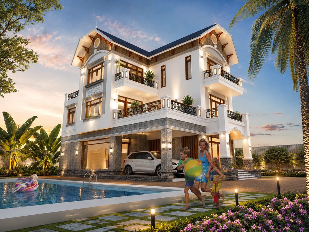 Biệt Thự Hồ Bơi phong cách Tân Cổ Điển